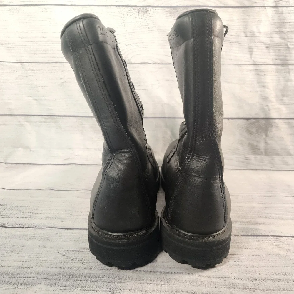 Rocky Mens 10.5W RB/01-01 Black Leather Combat Uniform Boots Tactical Side Zip